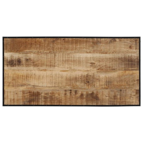 5 Piece Bar Set Solid Rough Wood Mango And Metal