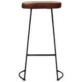 5 Piece Bar Set Solid Rough Wood Mango And Metal