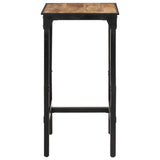 3 Piece Bar Set Solid Rough Wood Mango And Metal