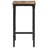 3 Piece Bar Set Solid Rough Wood Mango And Metal