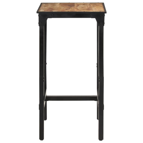 3 Piece Bar Set Solid Rough Wood Mango And Metal