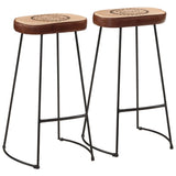3 Piece Bar Set Solid Rough Wood Mango And Metal