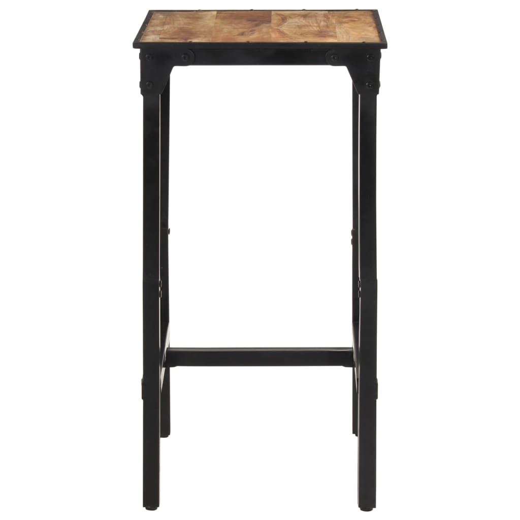 3 Piece Bar Set Solid Rough Wood Mango And Metal