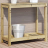 Potting Table With Shelf Impregnated Wood Pine