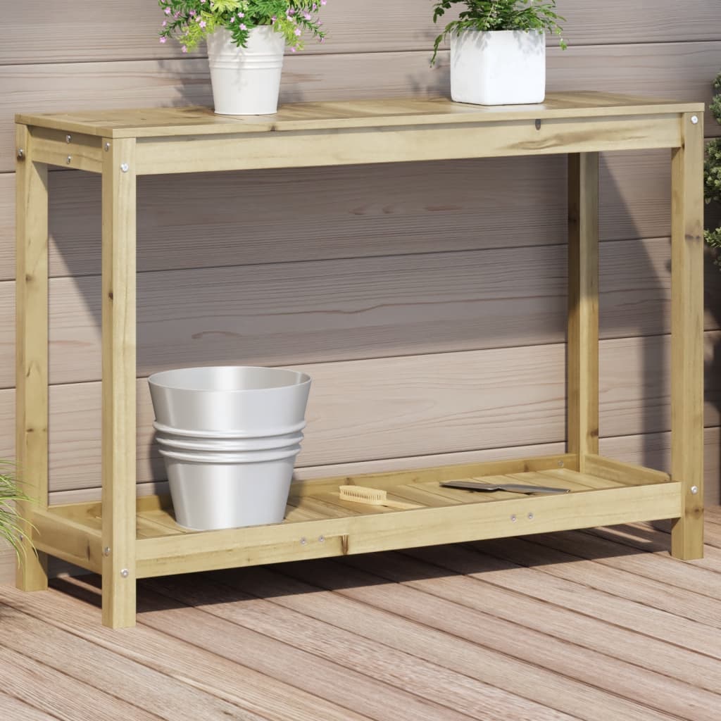 Potting Table With Shelf Impregnated Wood Pine