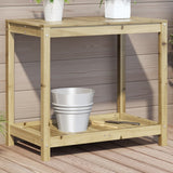 Potting Table With Shelf Impregnated Wood Pine
