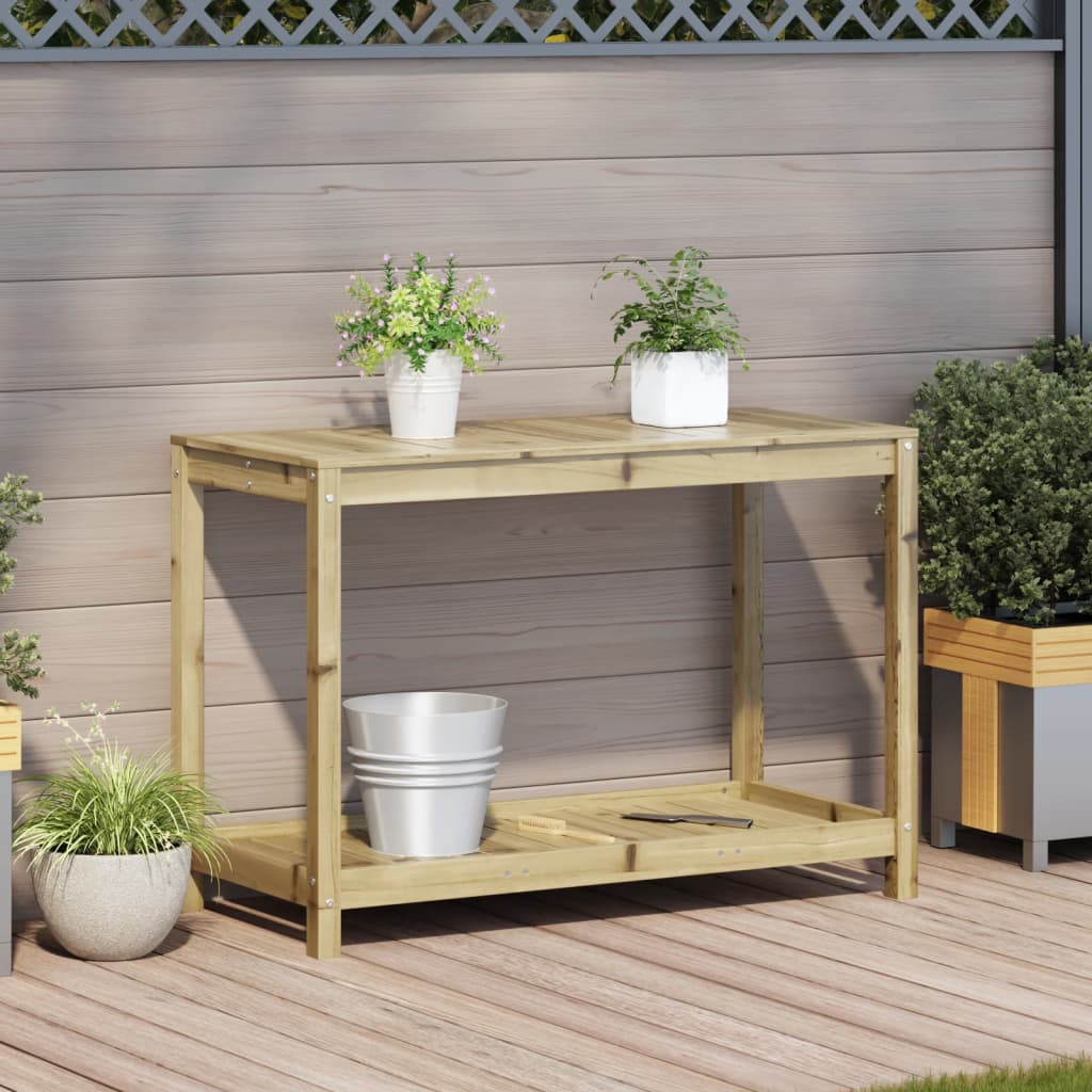 Potting Table With Shelf Impregnated Wood Pine