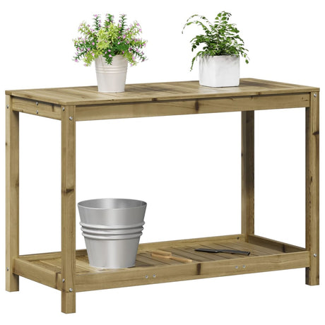 Potting Table With Shelf Impregnated Wood Pine