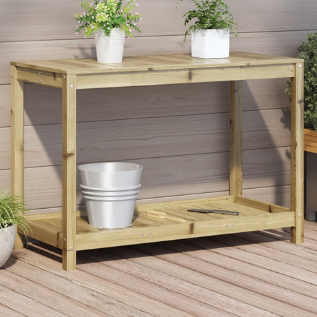 Potting Table With Shelf Impregnated Wood Pine