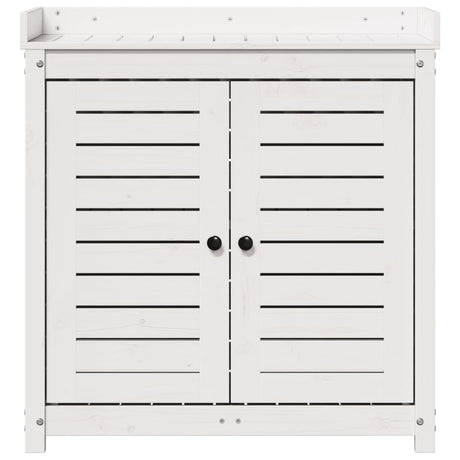 Potting Table With Shelves 82.5X50X86.5 Cm Solid Wood Pine