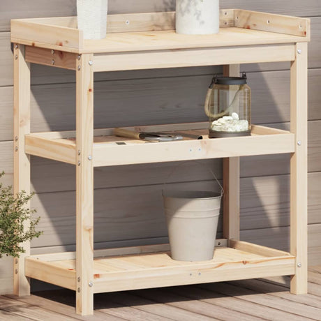 Potting Table With Shelves 108X45X86.5 Cm Solid Wood Pine