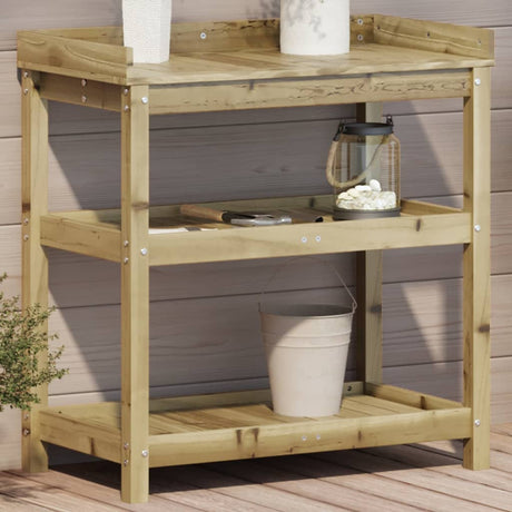 Potting Table With Shelves 108X45X86.5 Cm Solid Wood Pine