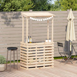 Outdoor Bar Table With Roof 112.5X57X195.5 Cm Solid Wood