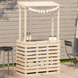 Outdoor Bar Table With Roof 112.5X57X195.5 Cm Solid Wood
