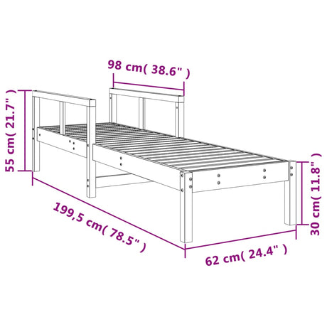 Sun Lounger 199.5X62X55 Cm Solid Wood Douglas