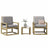 3 Piece Garden Lounge Set Solid Wood Pine