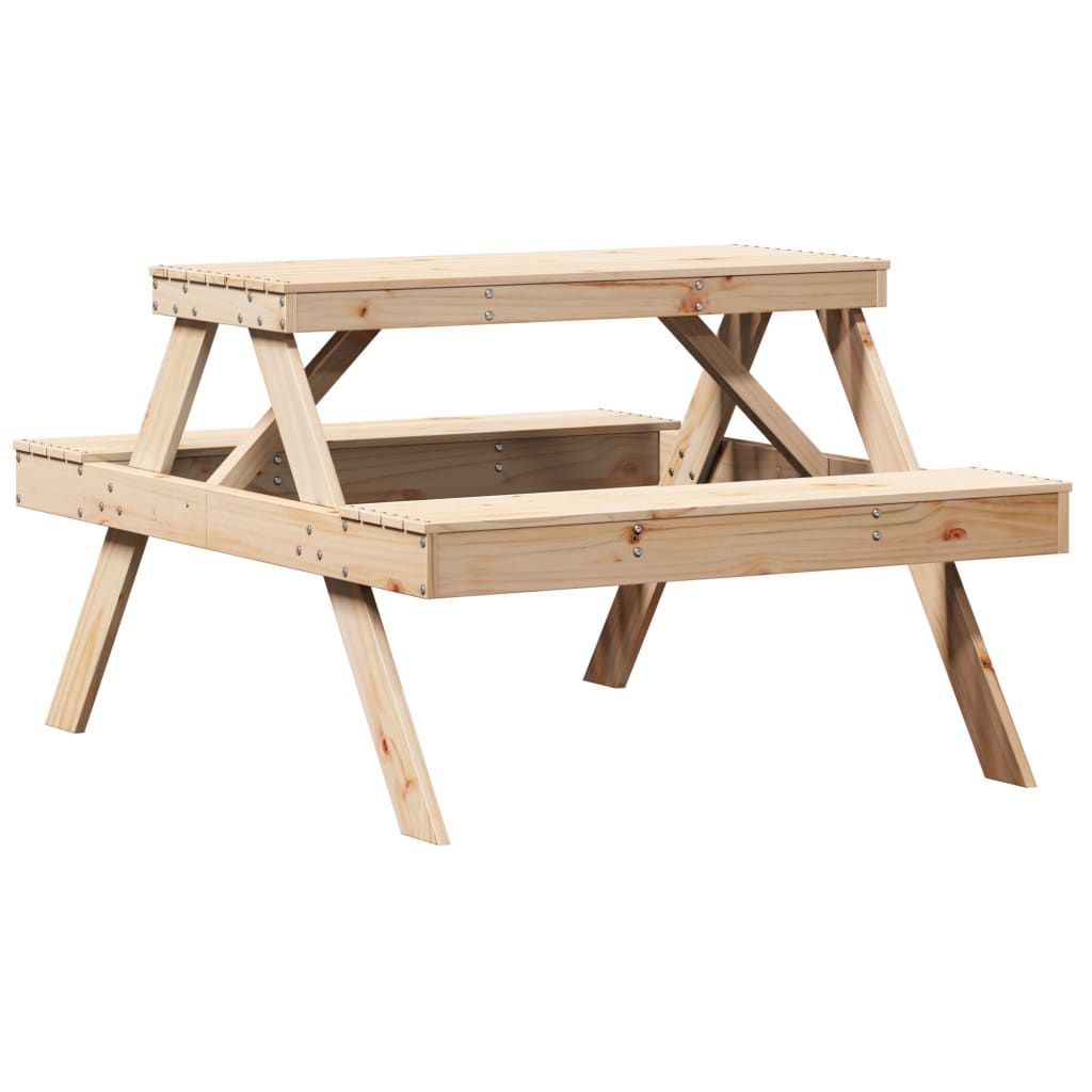 Picnic Table 105X134X75 Cm Solid Wood Pine