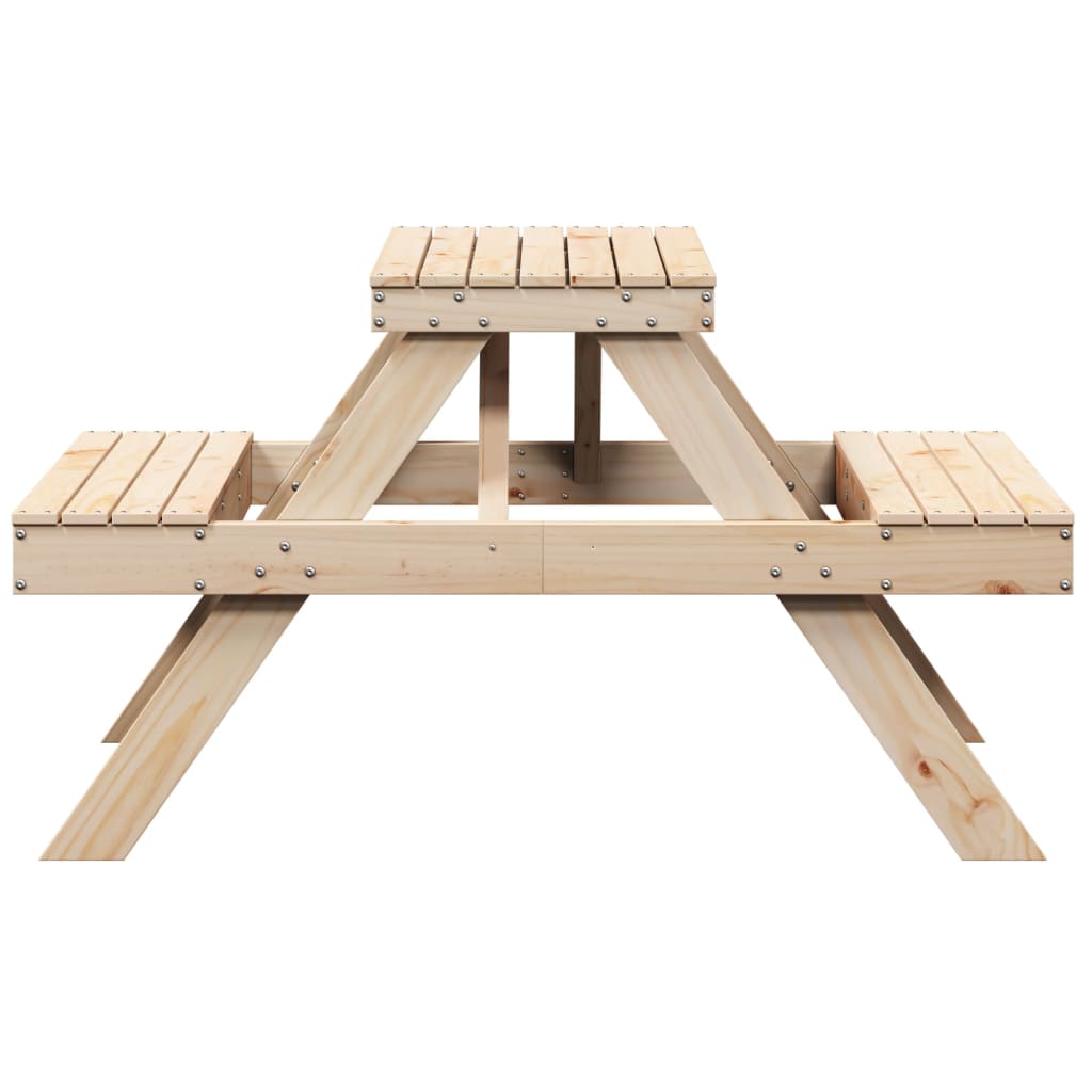 Picnic Table 105X134X75 Cm Solid Wood Pine