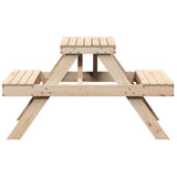 Picnic Table 105X134X75 Cm Solid Wood Pine