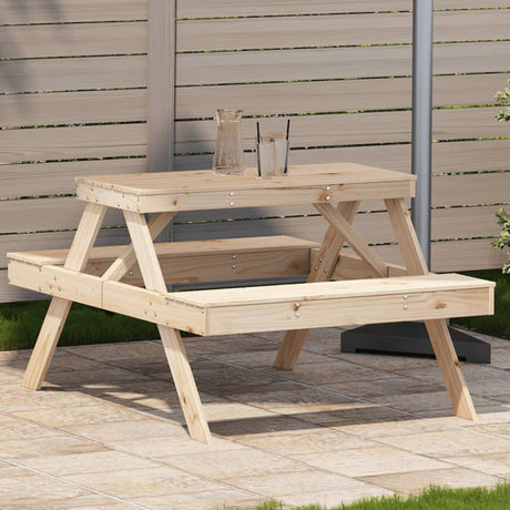 Picnic Table 105X134X75 Cm Solid Wood Pine