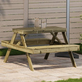 Picnic Table 105X134X75 Cm Solid Wood Pine