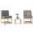 3 Piece Garden Lounge Set Impregnated Wood Pine