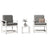 3 Piece Garden Lounge Set Solid Wood Pine