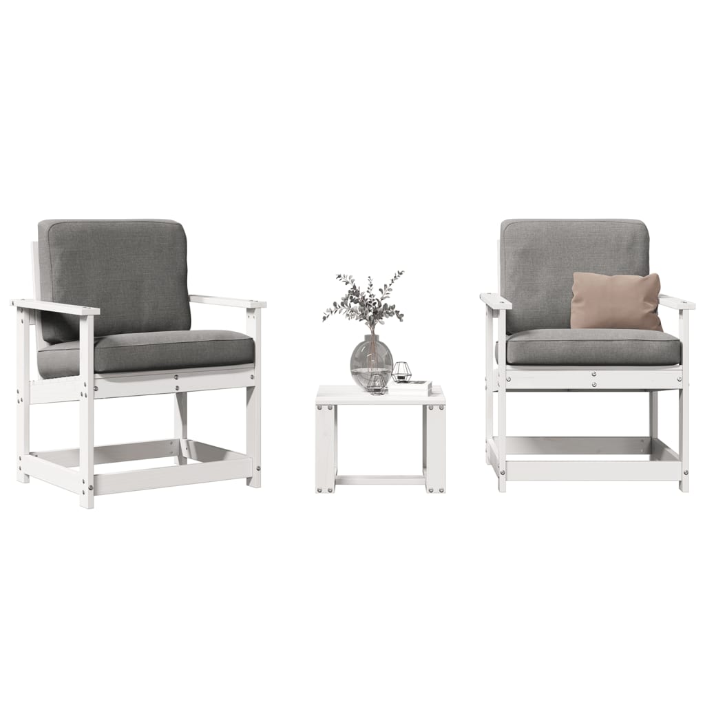 3 Piece Garden Lounge Set Solid Wood Pine