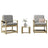 3 Piece Garden Lounge Set Solid Wood Pine