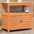 Potting Table With Shelves 82.5X45X81 Cm Solid Wood Pine