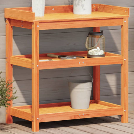 Potting Table With Shelves 108X45X86.5 Cm Solid Wood Pine