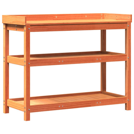 Potting Table With Shelves 108X45X86.5 Cm Solid Wood Pine
