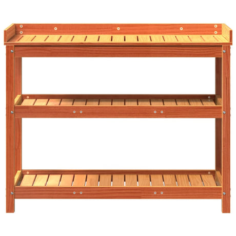 Potting Table With Shelves 108X45X86.5 Cm Solid Wood Pine