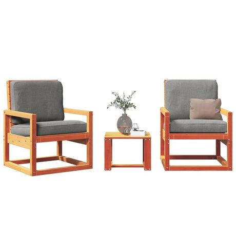 3 Piece Garden Lounge Set Solid Wood Pine