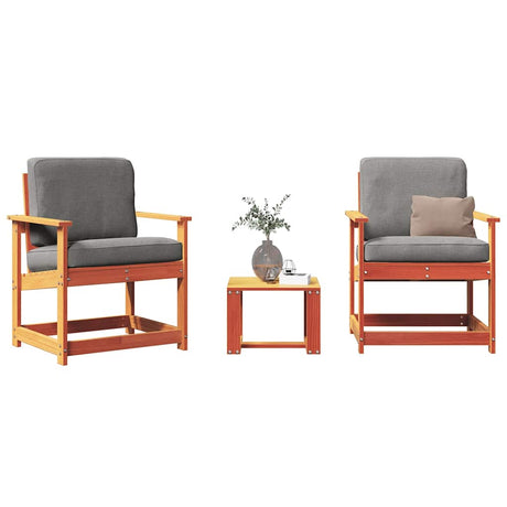 3 Piece Garden Lounge Set Solid Wood Pine