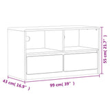 Tv Cabinet Sauda Oak 99X43X55 Cm Solid Wood Pine