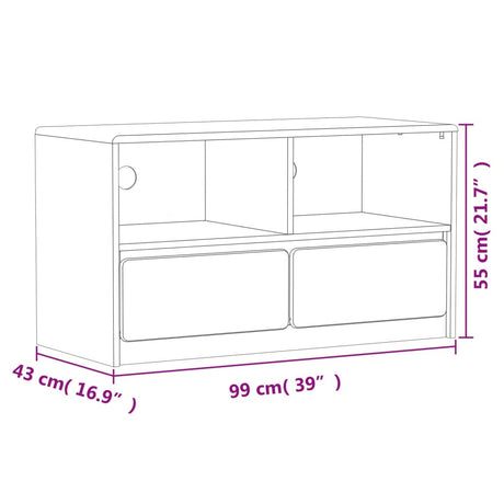 Tv Cabinet Sauda Oak 99X43X55 Cm Solid Wood Pine