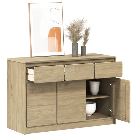 Sideboard Sauda Oak 114X43X75.5 Cm Solid Wood Pine