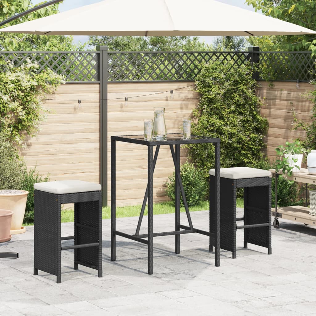 Garden Bar Stools With Cushions 4 Pcs Poly Rattan