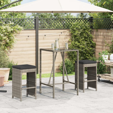 Garden Bar Stools With Cushions 4 Pcs Poly Rattan
