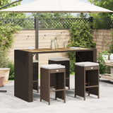 Garden Bar Stools With Cushions 4 Pcs Poly Rattan