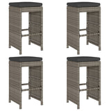 Garden Bar Stools With Cushions 4 Pcs Poly Rattan