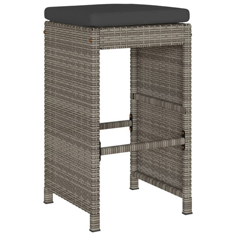 Garden Bar Stools With Cushions 4 Pcs Poly Rattan