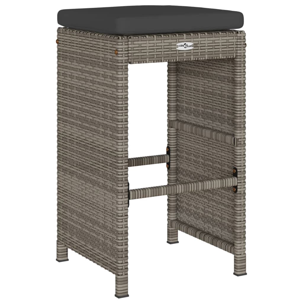 Garden Bar Stools With Cushions 4 Pcs Poly Rattan