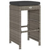 Garden Bar Stools With Cushions 4 Pcs Poly Rattan