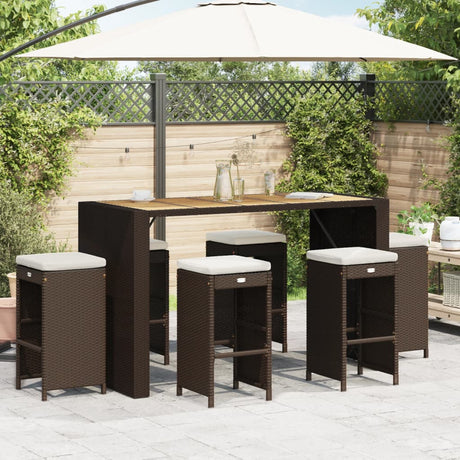 Garden Bar Stools With Cushions 4 Pcs Poly Rattan