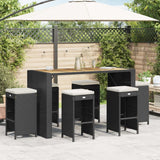 Garden Bar Stools With Cushions 4 Pcs Poly Rattan
