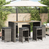 Garden Bar Stools With Cushions 4 Pcs Poly Rattan