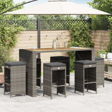 Garden Bar Stools With Cushions 4 Pcs Poly Rattan