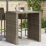 Garden Bar Table With Acacia Wood Top Poly Rattan